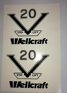 2 wellcraft v 20 step lift decal set marine vinyl boat