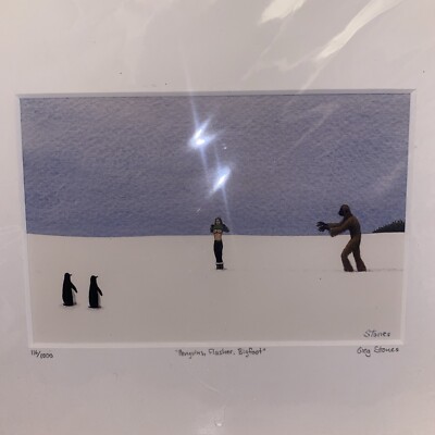 GREG STONES ''Penguins , Flasher, Bigfoot  Ltd. Edition Signed Serigraph 116/1000
