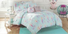 4-pc   I LOVE MERMAIDS   Twin Comforter Set with 2 Pillows Nicole Miller Pink