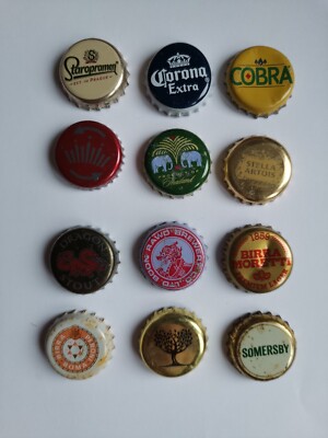 Bier Apfelwein Flaschendeckel Kronkorken 12 gebraucht Sammler Dragon Corona Cobra Ale Wein 7