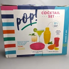 Pop Cocktail Set Silicone Pool & Outdoor Safe & Unbreakable NOB