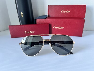 Cartier Buffs Première de Cartier Sunglasses CT0272S 001 Gold Grey  Polarized