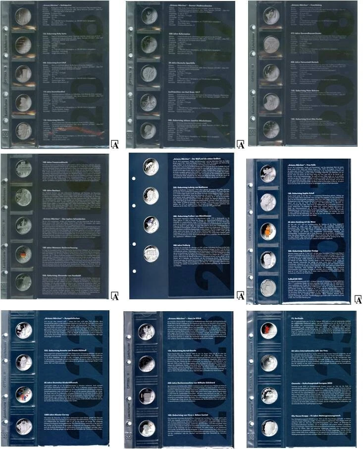 Leuchtturm Optima Münzhüllen Vordruck / Nachtrag 20 € Euro 2016 bis 2025 auswähl