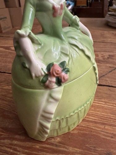 Antique German Madame Pompadour Erphila Porcelain Powder Dresser Box & Lid - Picture 11 of 15