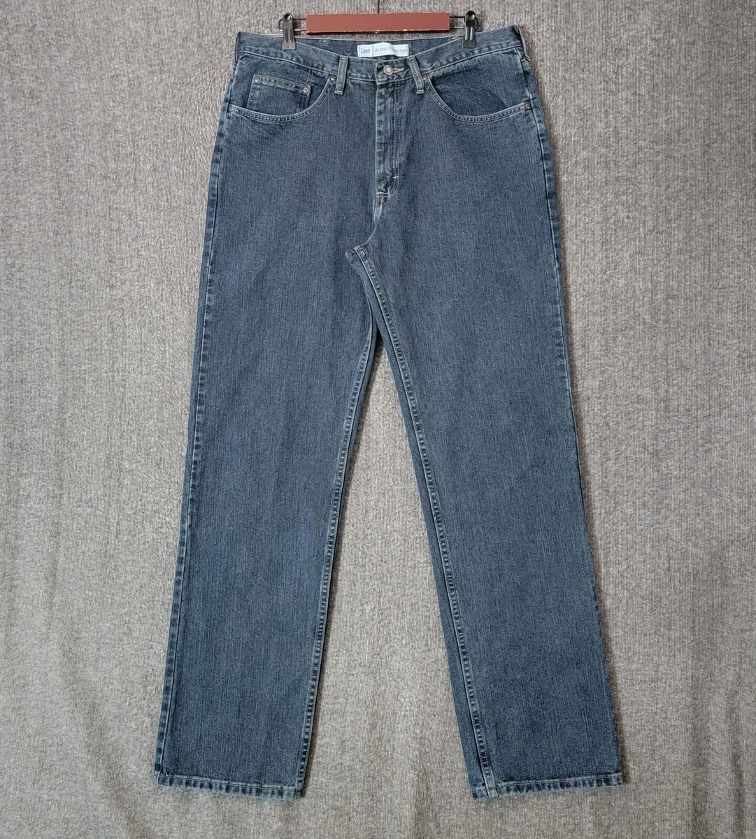 Lee Jeans Mens 34x35* Blue Relaxed Straight Leg 100% Cotton Denim