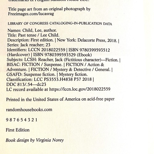 prima edizione Lee Child Past tense jack reacher 23 in inglese copertina rigida - Foto 9 di 12