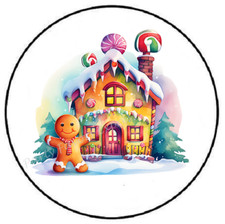 GINGERBREAD MAN HOUSE CHRISTMAS ENVELOPE SEALS LABELS STICKERS PARTY FAVORS