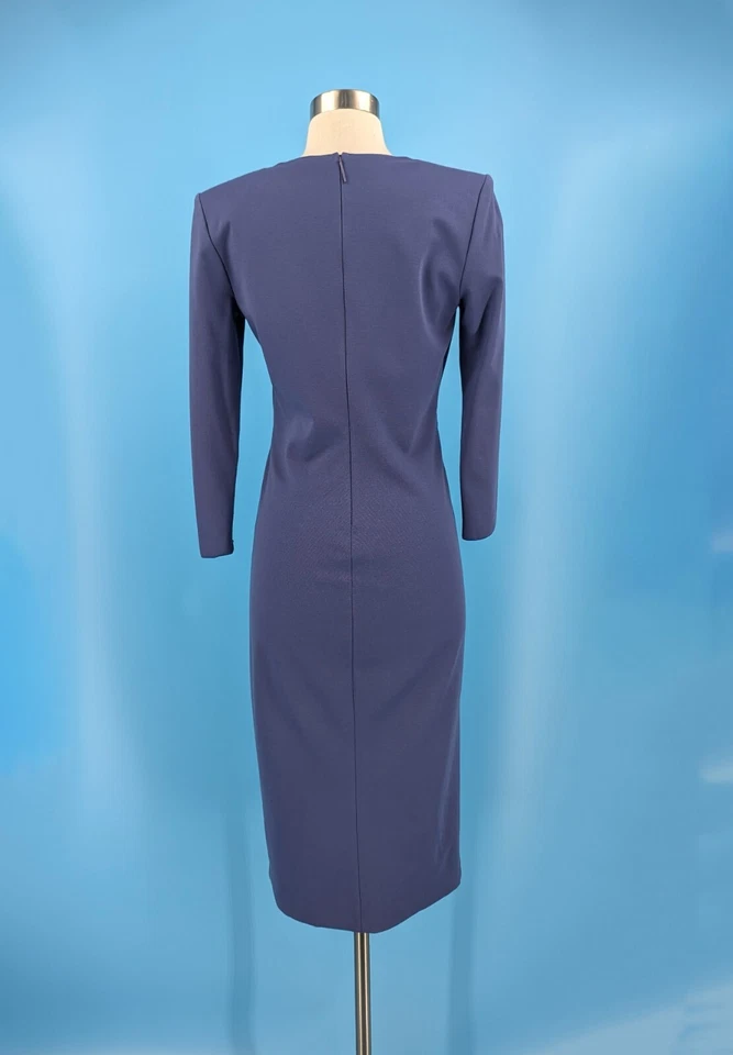 Vestido Vaina Giorgio Armani Mezcla Viscosa Milano Punto IT 42 US 6 Midi Azul Foto 4 de 4