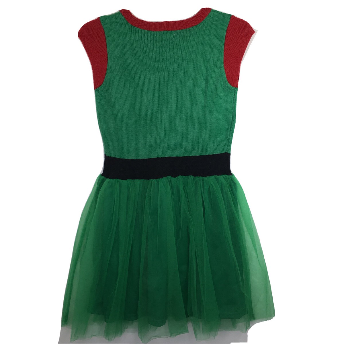 Christmas Sweater Elf Dress Green Knit & Tulle Sz M | eBay