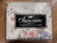 Vintage Signature Designer Sheets 3-Piece Twin Bed Set FLORAL Polyester/Cotton