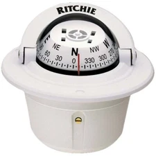 Ritchie F-50W Explorer Compass, Flush Mount | White