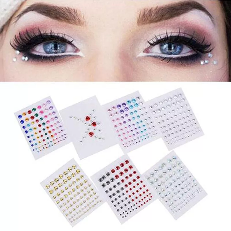 Face Gems Stick on Eyes 3D Jewelry Body Glitter Crystals Rhinestones Beauty  Cool