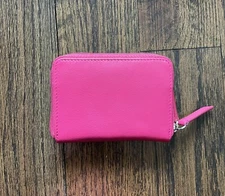 RFID WALLET Double Zip Accordion Credit Card Holder by ili New York; Indian Pink