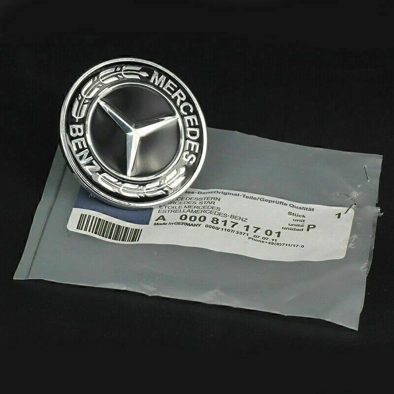 FIT Mercedes Benz Estrella Capó Plano Logo Emblema Insignia Alto Brillo 57mm Foto 4 de 4