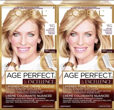 2x L'Oreal Paris Age Perfect Excellence Creme - 9G Light Soft Golden Blonde
