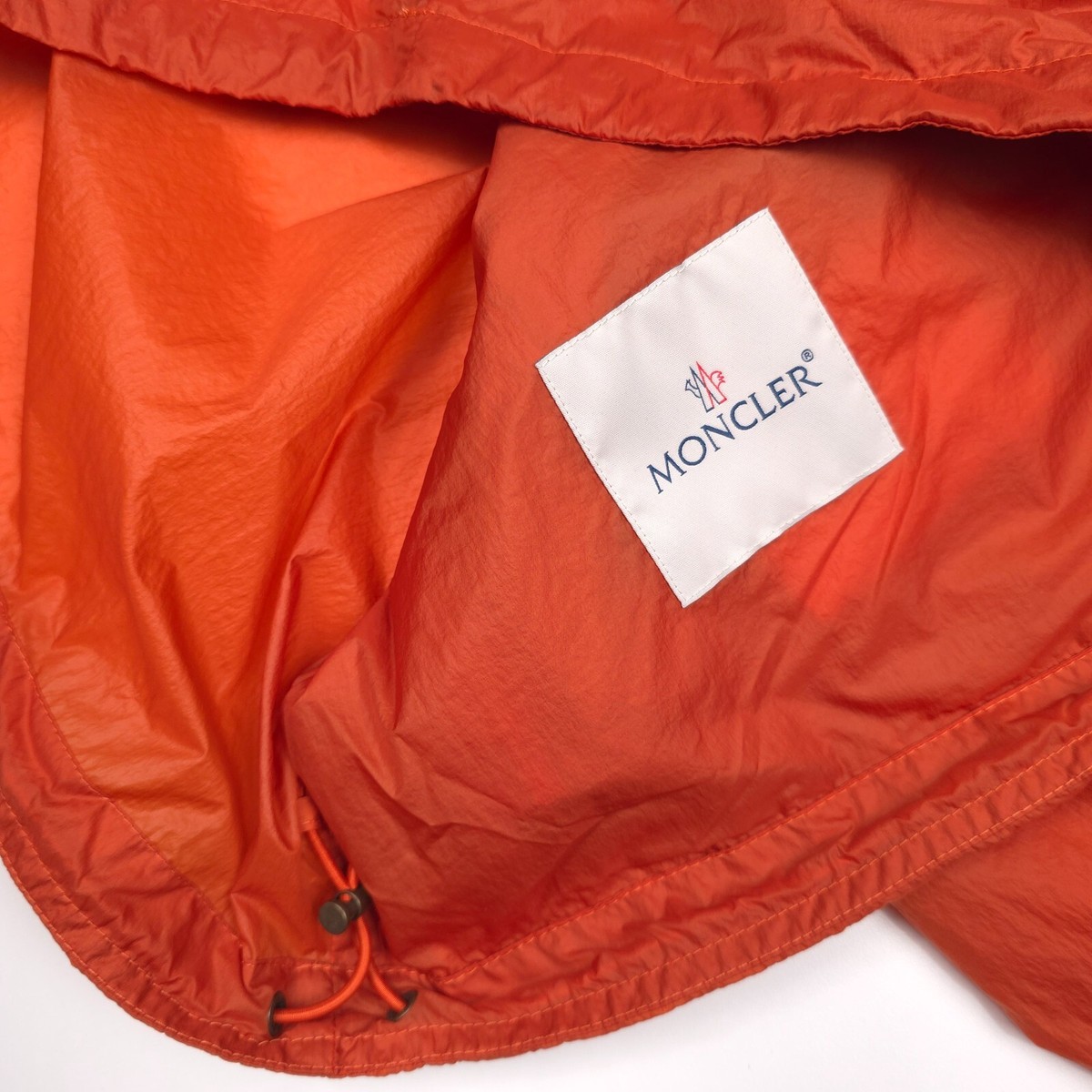 $1095 Moncler Orange Samakar Zip Front Hooded Jacket Mens Size