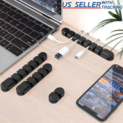 Multi  USB Cable Organizer Cord Management Charger Desktop Clip Wire Holder