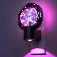 Plug-in Night Light for Kids, Color Changing Globe Plasma Lamp, Tesla Coil Bu...