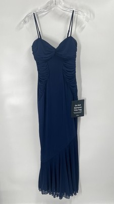Lulus Navy Blue Maxi Slip Dress Prom Formal Wedding Sz XS NWT