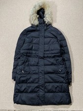 Calvin Klein Parka Jacket Womens Large Black Faux Fur Longline Puffer Coat