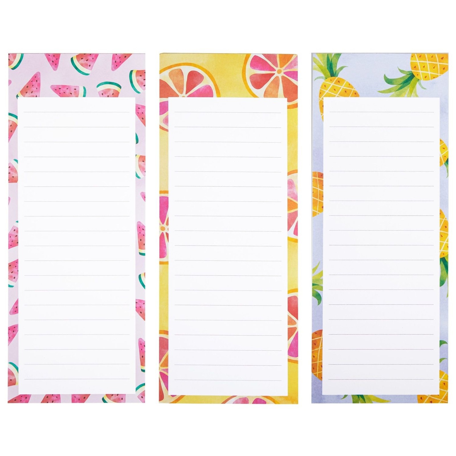 6-Pack Cute Magnetic Grocery List Paper Notepads for Fridge (6 Fruit Designs)