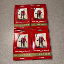 Canon Photo Paper Plus Glossy II 4x6  Lot of 4 ( 400 Sheets Total) PP-301 NEW 