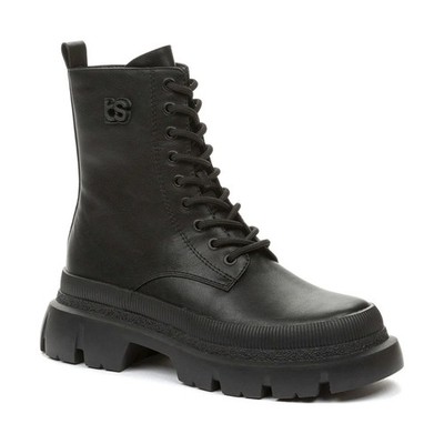 Betsy Damen Schwarze Lederstiefeletten Freizeit 948007-32-01