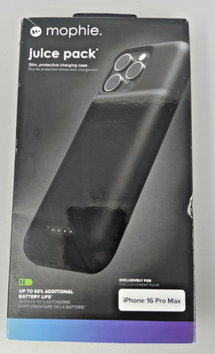 Mophie Juice Pack Battery Case for Apple iPhone 16 Pro Max - Black GENUINE NEW