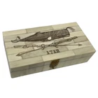 Whale Jewelry Trinket Box Antique Vintage Style Scrimshaw Bone Nautical Decor ..