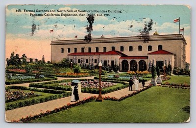 1915 Panama-California Exposition San Diego Southern Counties Gardens Postcard