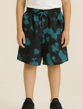 Under Armour Boys  Athletic Shorts Youth Large   Black/Teal Pattern L7     