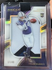 2025 Immaculate Tyler Warren RC Jersey /49 Clearly Sick Colts Rookie Patch 💎🔥
