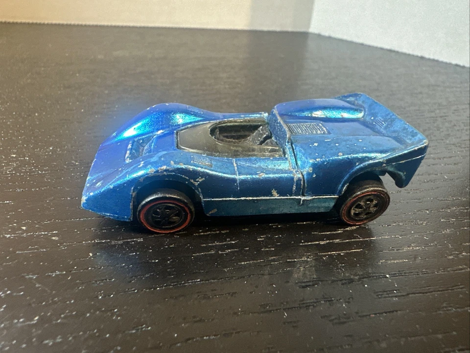 Vintage 1968 Hot Wheels McLaren M6A Redline Aqua Blue - Image 2 of 4