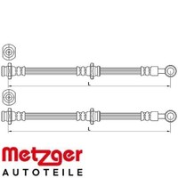 2X Bremsschlauch Metzger 4110639 2 BremsschläUche Rechts Links Vorne
