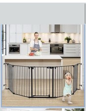 COMOMY 127.8" Extra Wide Baby Gate, Dog Gate Auto Close 33-127.8  W and 30  H 
