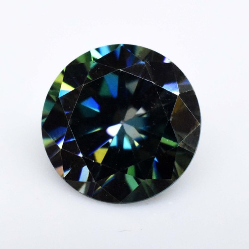 1.20 Ct Bluish Green 7 MM Round Brilliant Moissanite Stunning Loose Gemstone - Picture 2 of 4