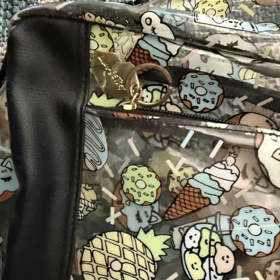 Betsy Johnson Backpack Large Clear Kawaii Cat Food Pineapple Ice Cream Donut - Image 3 of 4