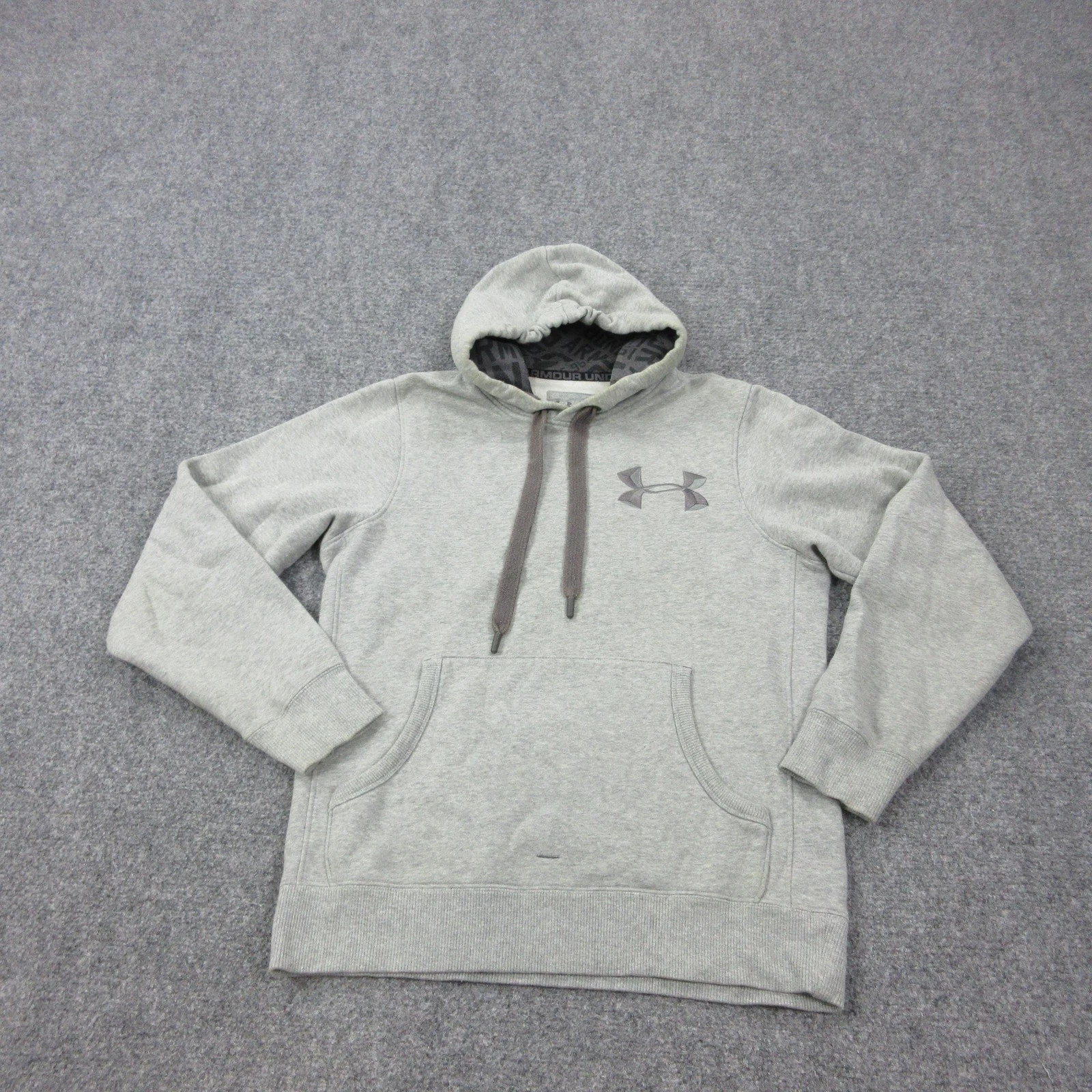 Under Armour Storm Hoodie Mens Small Gray Charged Cotton Fleece Sweatshirt