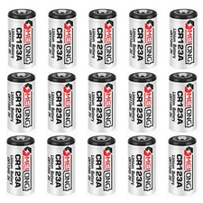 15PCS CR123A/CR17345 3V 850mAh Li-ion Non-rechargeable PLC Replacement Battery