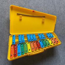 Deluxe 25 Bar Color Coded Xylophone With Protective Carrying Case Vintage