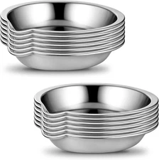 12 Small Round Stainless Steel Paint Trays 2-Inch Mixing Cups for Pigments
