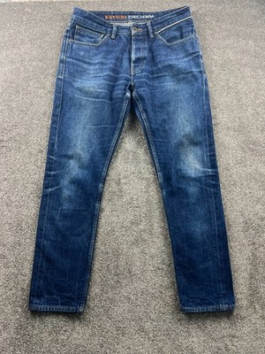 Kuyichi Jim Regular Slim Orange Selvedge Jeans W32 L31 Raw Denim Button Fly