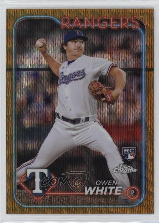 2024 Topps Chrome Gold Wave Refractor /50 Owen White #211 Rookie RC