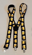 Beer Mug Suspenders Adjustable Adult Size New