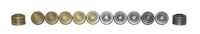 Italfama Chess Pieces Figures Metal 24 Gold-Plated Silver-Plated 2,3 cm Italy