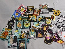 MIXED IRON on and SEW on patches Appliques Over 75 pc Lot Tarot Cards Suns Moons