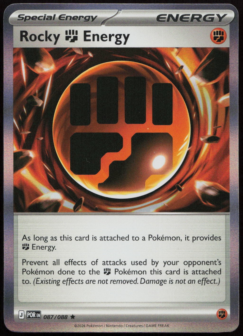 Rocky Fighting Energy #87/88 (Holo) (NM) ME03: Perfect Order POR Pokemon