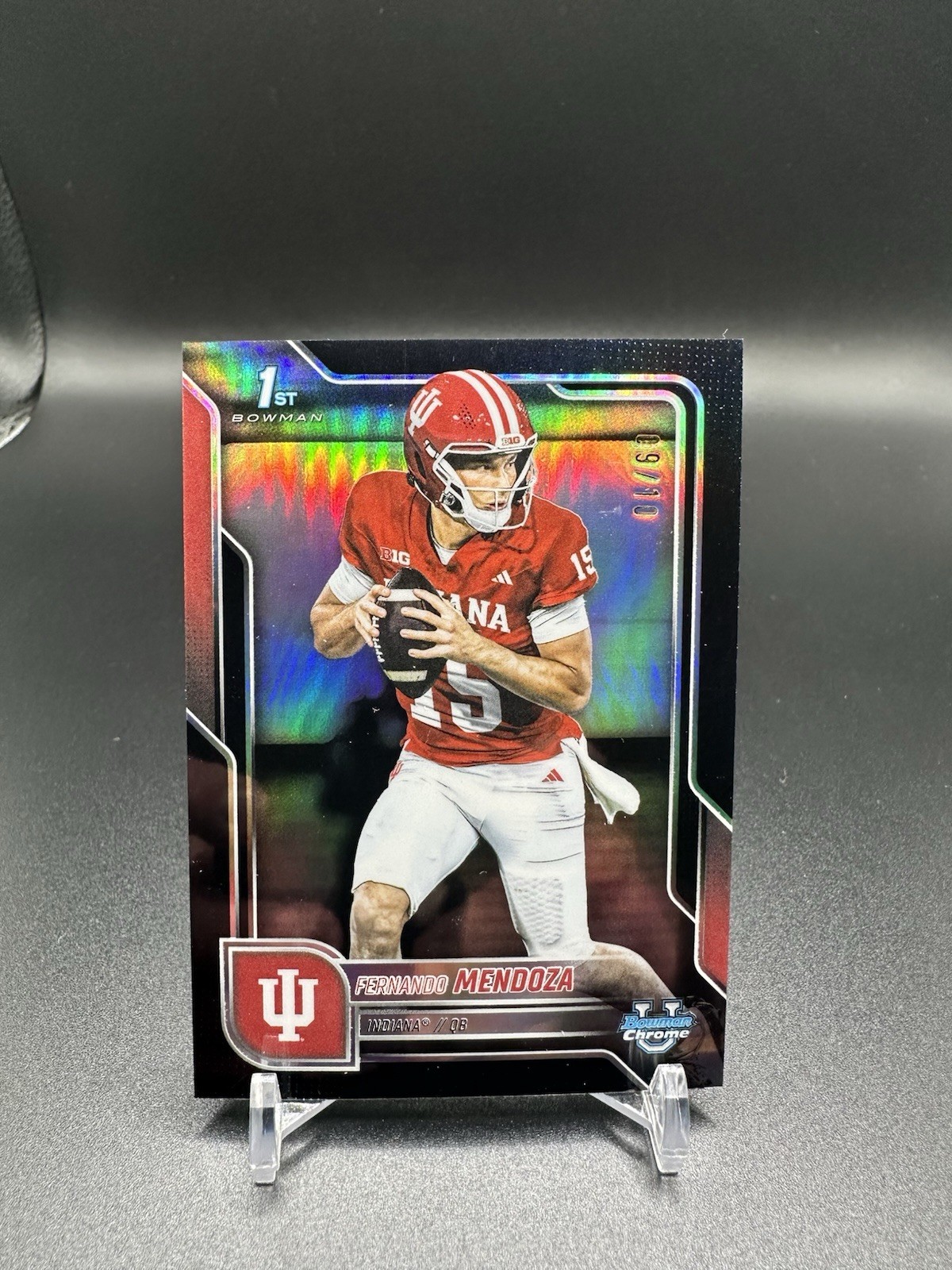 FERNANDO MENDOZA 1st Bowman Black Refractor /10 Indiana - 2025 Bowman Chrome U