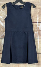Beverly Hills Polo Club Girl 6 School Dark Blue Sleeveless Dress Pleats Zip