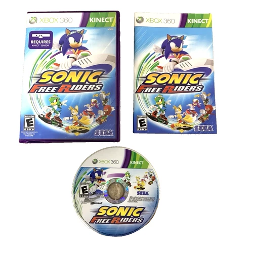 Xbox 360 Kinect Sonic Free Riders The Hedgehog 2010 Cracked Case CIB Manual Disc